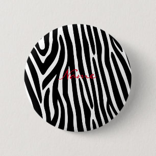 Macaron Rond 5 Cm Zebra Stripes Motif Thunder_Cove