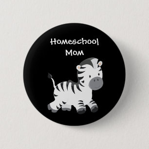 Macaron Rond 5 Cm Zebra thème Homeschool Maman