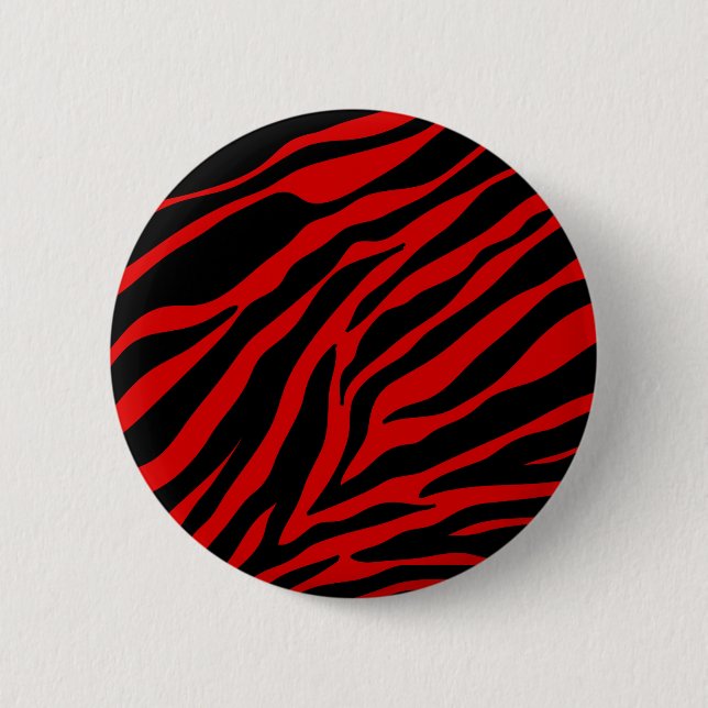 Macaron Rond 5 Cm zèbre rouge (Devant)