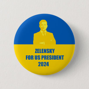 Macaron Rond 5 Cm Zelensky pour le président américain 2024 Le mei