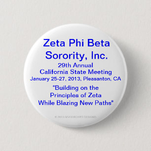 Macaron Rond 5 Cm Zeta Phi Beta Sorority, Inc., 29ème réunion