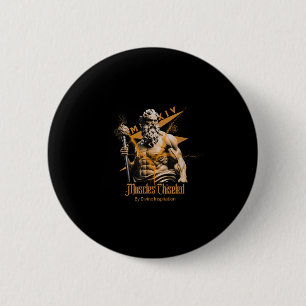 Macaron Rond 5 Cm Zeus Dieux Grecs Tonnerre Mythologie Gym Fitness M