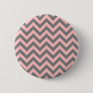 Macaron Rond 5 Cm Zigzag rose et gris