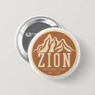 Macaron Rond 5 Cm Zion National Park Utah USA Outdoors Retro