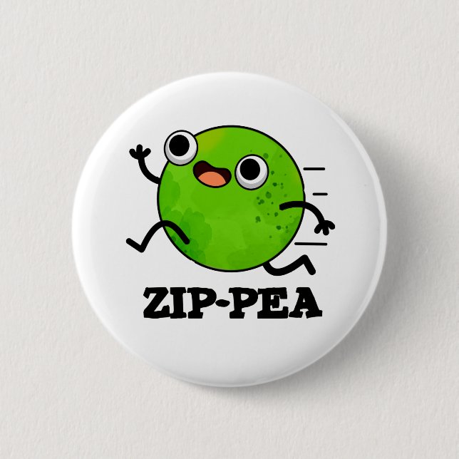 Macaron Rond 5 Cm Zip pea Funny Zippy Pea Pun (Devant)