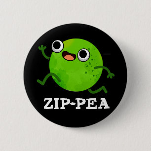 Macaron Rond 5 Cm Zip pea Funny Zippy Pea Pun Dark BG