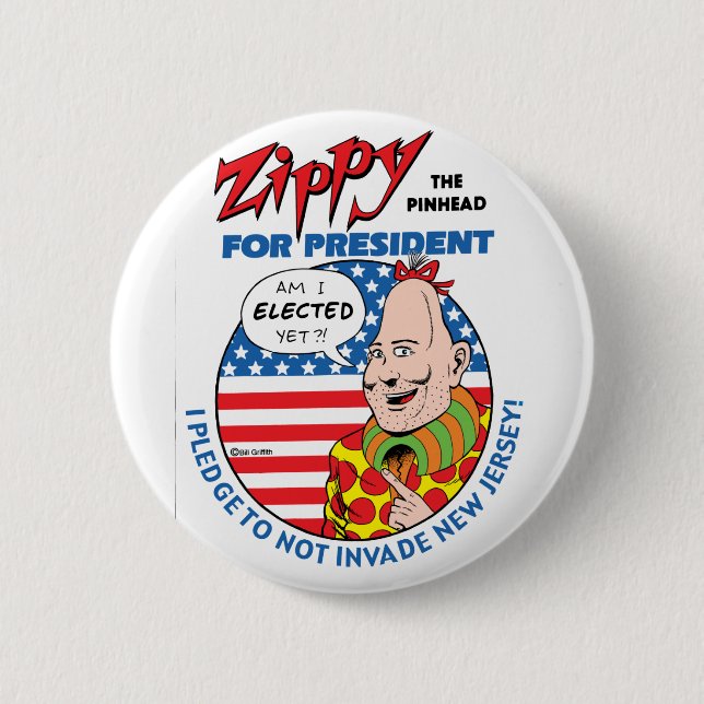 Macaron Rond 5 Cm Zippy pour le Président ! (Devant)