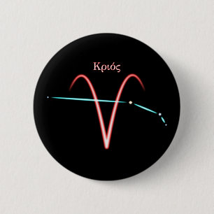 Macaron Rond 5 Cm Zodiac Constellation Aries Button