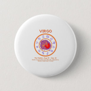Macaron Rond 5 Cm Zodiac Sign - VIRGO