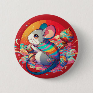 Macaron Rond 5 Cm Zodiaque chinois : Des rats aux richesses