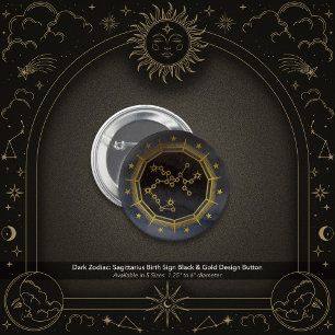 Macaron Rond 5 Cm Zodiaque Sombre : Signe de Naissance Sagittaire No