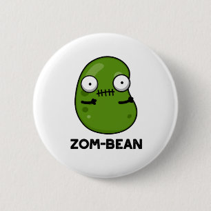 Macaron Rond 5 Cm Zom-bean Drôle Halloween Zombie Bean Pun
