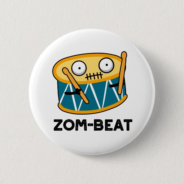 Macaron Rond 5 Cm Zom beat Funny Halloween Zombie Drum Pun (Devant)