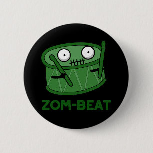 Macaron Rond 5 Cm Zom beat Funny Halloween Zombie Drum Pun Dark BG