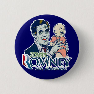 Macaron Rond 5 Cm Zombi Romney pour le Président Button