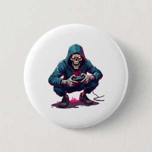 Macaron Rond 5 Cm Zombie Gamer - Funny Halloween Gaming Shirt
