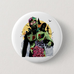 Macaron Rond 5 Cm Zombie Halloween T ChemiseScary Zombie Halloween Z