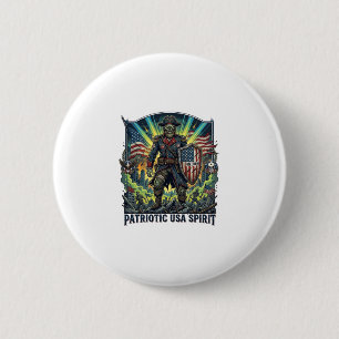 Macaron Rond 5 Cm Zombie Patriote Général Zombie Patriotique Apocaly