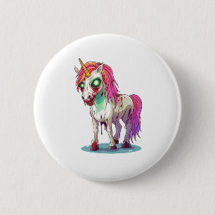 Macaron Rond 5 Cm Zombie Unicorn