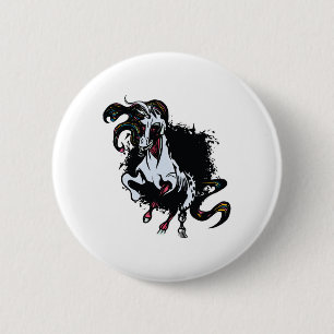 Macaron Rond 5 Cm Zombie Unicorn Standing
