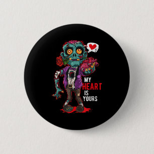 Macaron Rond 5 Cm Zombie Valentine Mon cœur vous appartient 