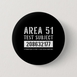 Macaron Rond 5 Cm Zone 51 Objet de l'essai 2177 Enlèvement d'Aliens