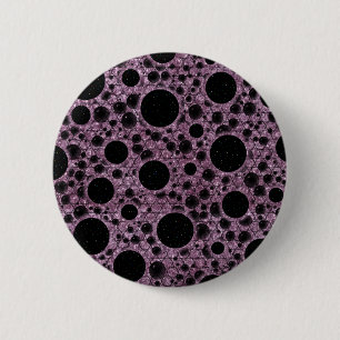 Macaron Rond 5 Cm Zones de bulles spatiales - Parties scintillant ro
