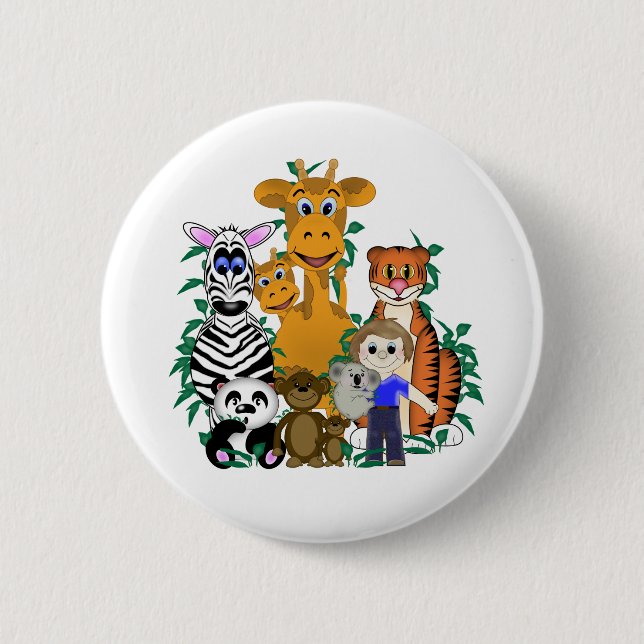 Macaron Rond 5 Cm ZOO Boy (Devant)