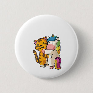 Macaron Rond 5 Cm Zoo des femmes Tiger et Unicorn Cute Zoo Animation