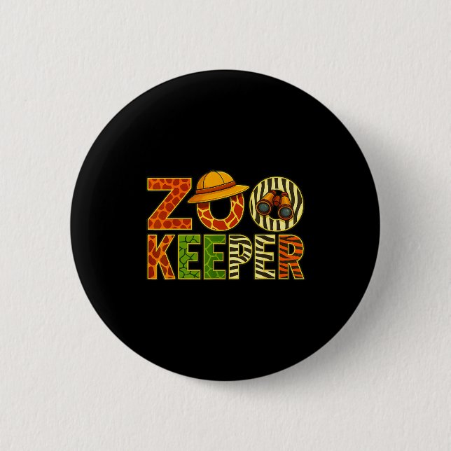 Macaron Rond 5 Cm Zookeeper Animals Safari Zoo Keeper Costume Adult  (Devant)