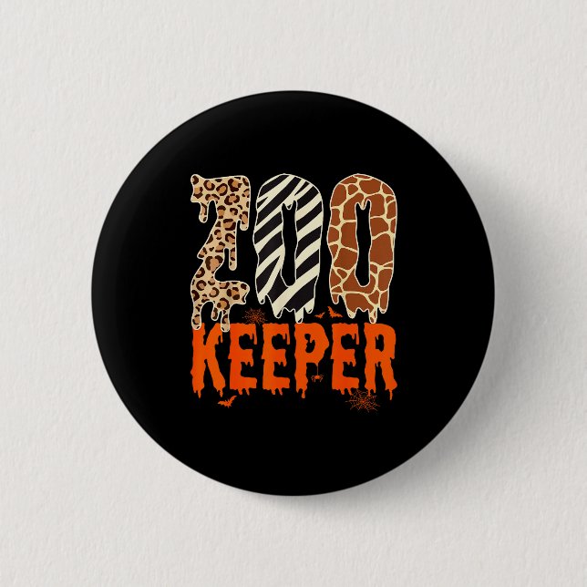 Macaron Rond 5 Cm Zookeeper Funny Halloween Costume Zoo Keeper Anima (Devant)