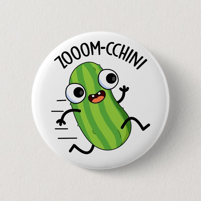 Macaron Rond 5 Cm Zoom-cchini Funny Zucchini Pun (Devant)