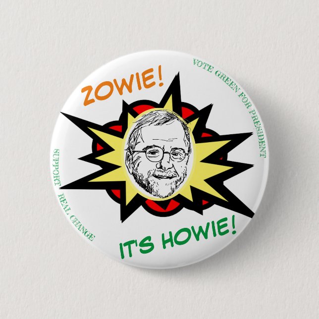 MACARON ROND 5 CM ZOWIE ! C'EST HOWIE ! (Devant)