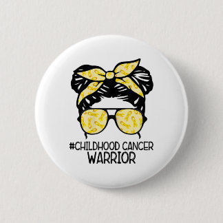 Macaron Rond 5 Cm Zqxj Messy Bun Yellow Ribbon Childhood Cancer Warr