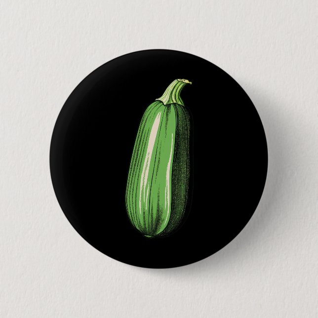 Macaron Rond 5 Cm Zucchini Lazy Easy Funny Matching Halloween Costum (Devant)