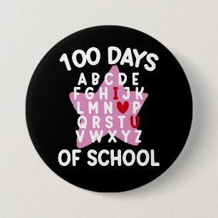 Macaron Rond 7,6 Cm 100 Jours D'Alphabet Scolaire 100E Jour Enseignant