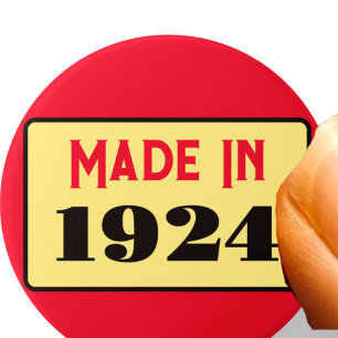 Macaron Rond 7,6 Cm 100e fête d'anniversaire né 1924 90 pin