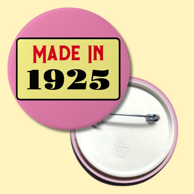 Macaron Rond 7,6 Cm 100e fête d'anniversaire né 1925 90 pin (Créateur téléchargé)