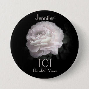 Macaron Rond 7,6 Cm 101 Ans, Rose Pale Rose Bouton Pin