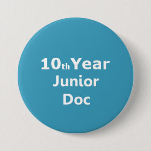 Macaron Rond 7,6 Cm 10ème Insigne junior de docteur d'année