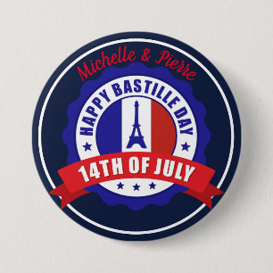 Macaron Rond 7,6 Cm 14 juillet Fête du 14 juillet