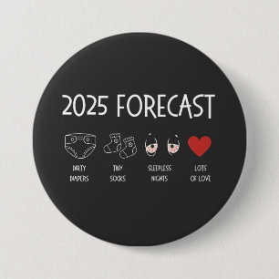 Macaron Rond 7,6 Cm 2025 Prévision de maman à être le Nouvel An