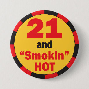 Macaron Rond 7,6 Cm 21 et anniversaire chaud de Smokin