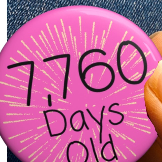 Macaron Rond 7,6 Cm 21e anniversaire insigne épingle 21 ans 21 ans 20  (Créateur téléchargé)