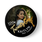 21e anniversaire photo personnalisée couleur or et