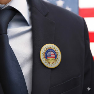 Macaron Rond 7,6 Cm 250e anniversaire USA Patriotique   1776–2026