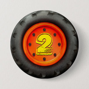 Macaron Rond 7,6 Cm 2ème fête d'anniversaire de grande roue de camio