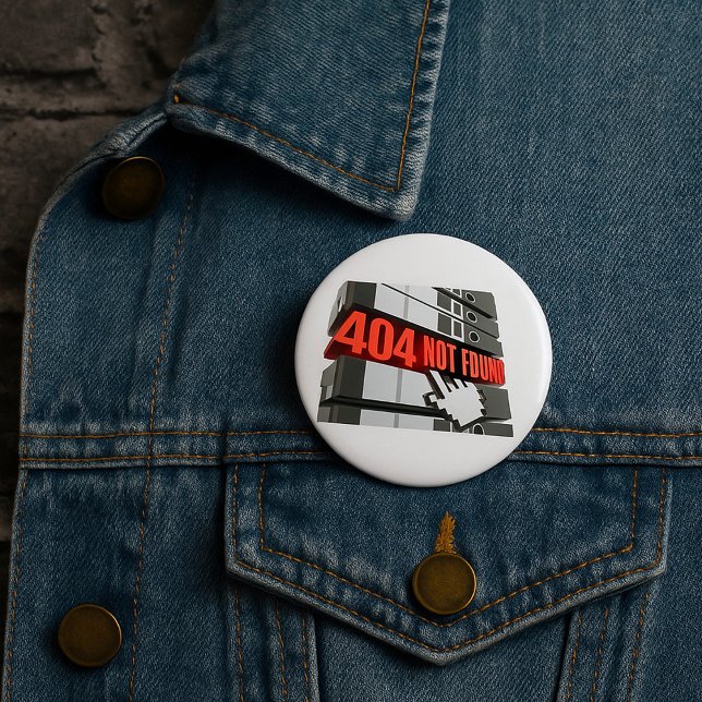 Macaron Rond 7,6 Cm 404 Message d'erreur de site Web introuvable (Créateur téléchargé)