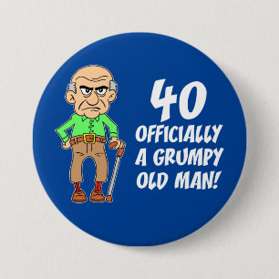 Macaron Rond 7,6 Cm 40 Bouton Officiellement Du Vieux Homme Grumeux