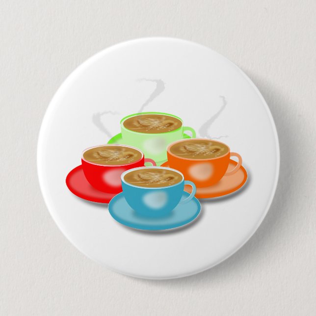 Macaron Rond 7,6 Cm 4 tasses de bouton de café (Devant)
